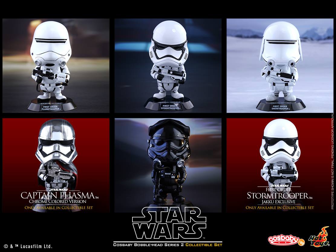 Hot Toys Star Wars The Force Awakens Cosbaby 3" sticker Set x 2 