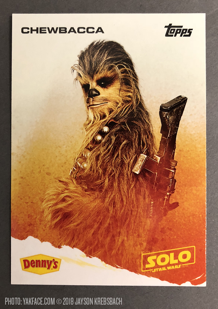 Denny's Solo A Star Wars Story Chewbacca 2018 Topps Trading Card